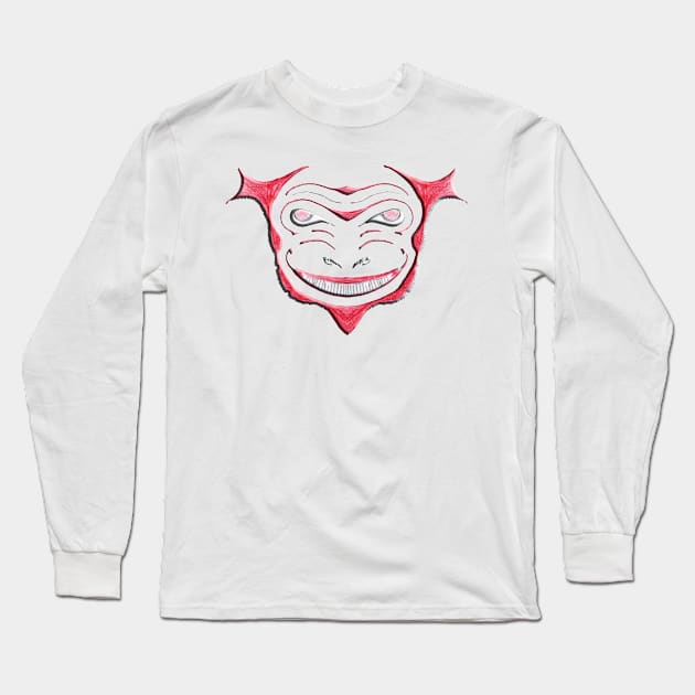 Red Demon Long Sleeve T-Shirt by ElisabethFriday
